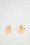 Textured Square Stud  Gold  hi-res