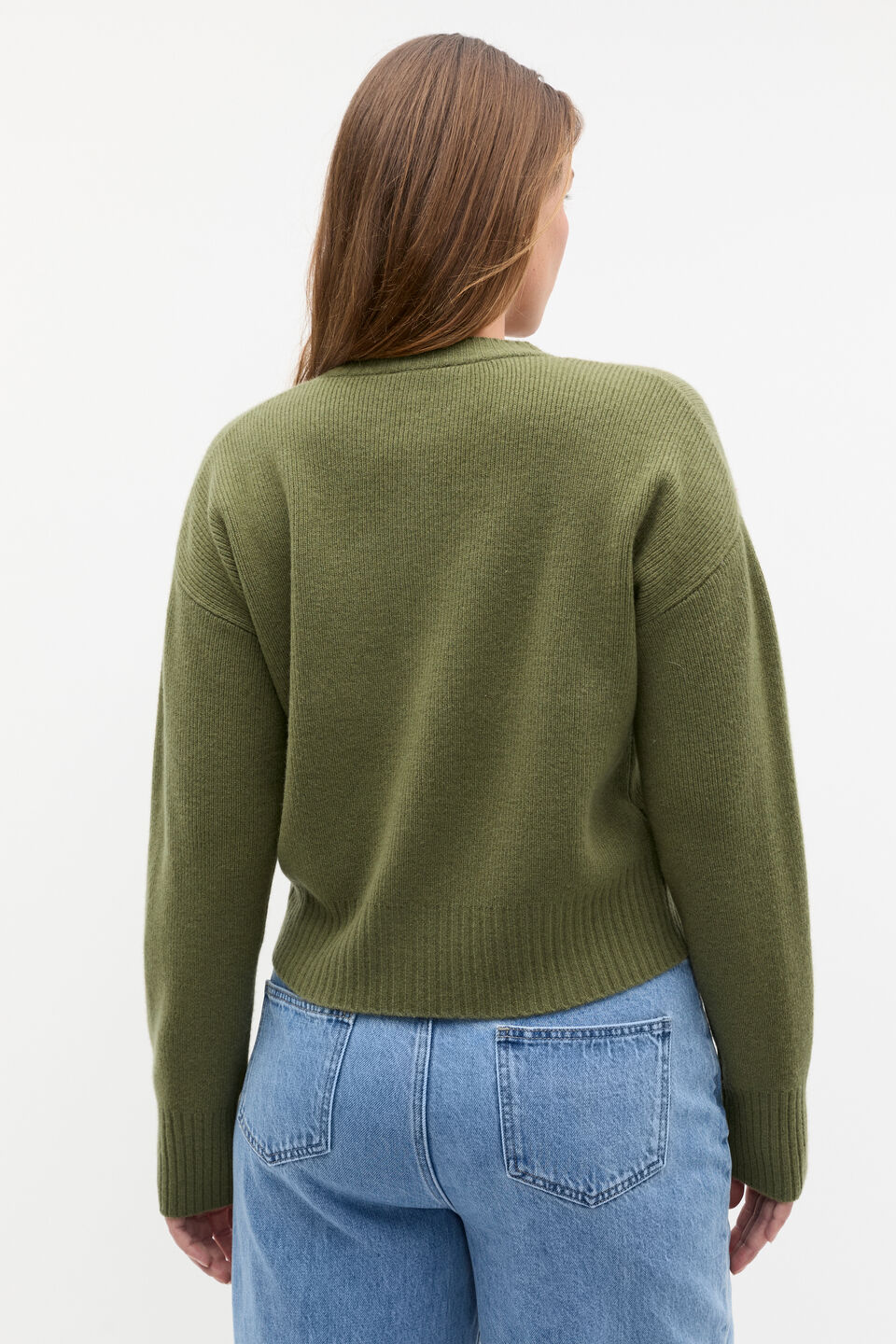 Merino Button Up Knit Cardigan  Rainforest