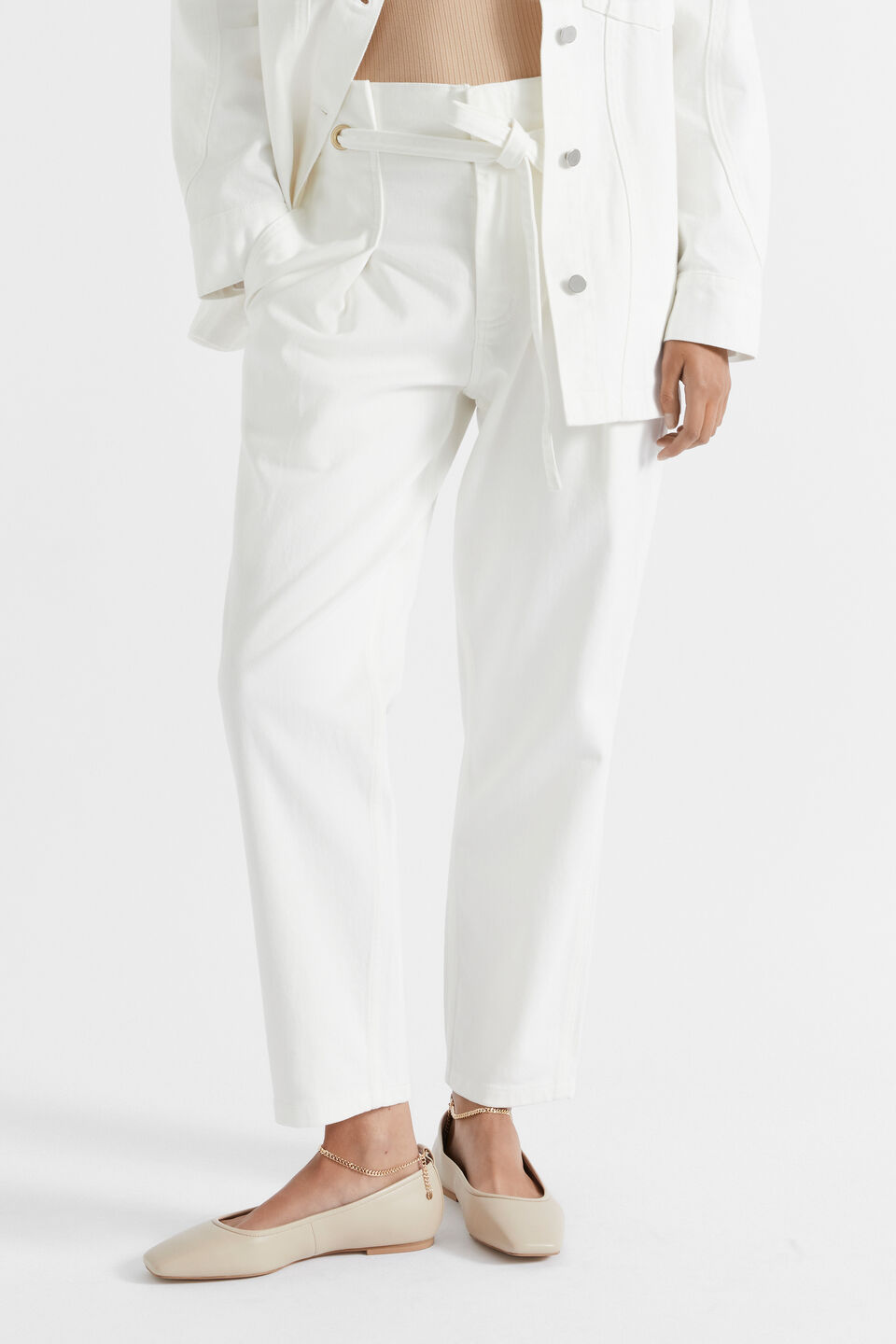Denim Eyelet Jean  Cloud Cream