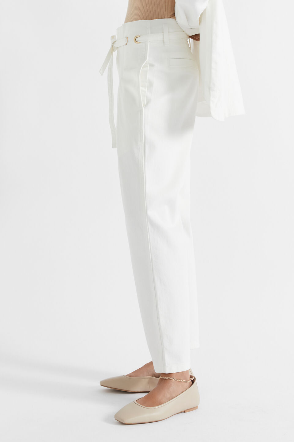 Denim Eyelet Jean  Cloud Cream