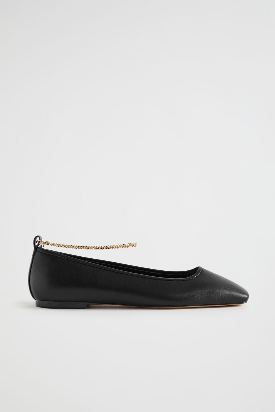 Michaela Chain Ballet Flat  Black