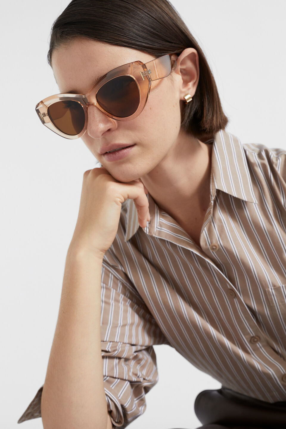 Polly Cat Eye Sunglasses  Champagne Beige