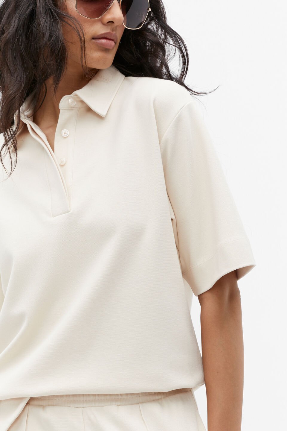 Double Knit Polo  Vanilla Cream