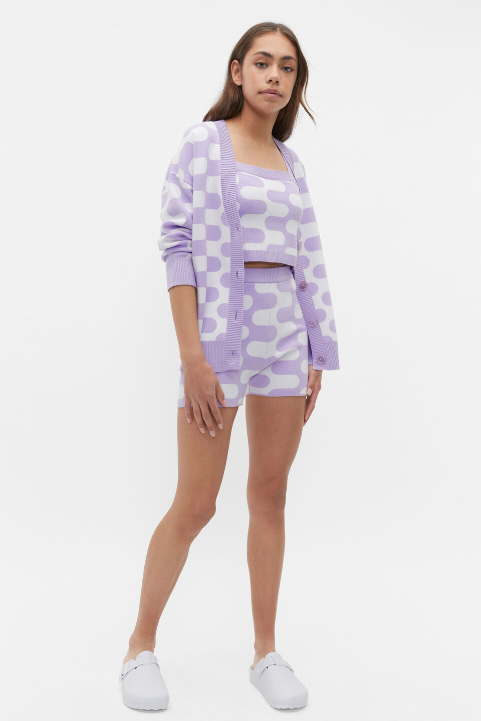 Wavy Knit Top  Amethyst