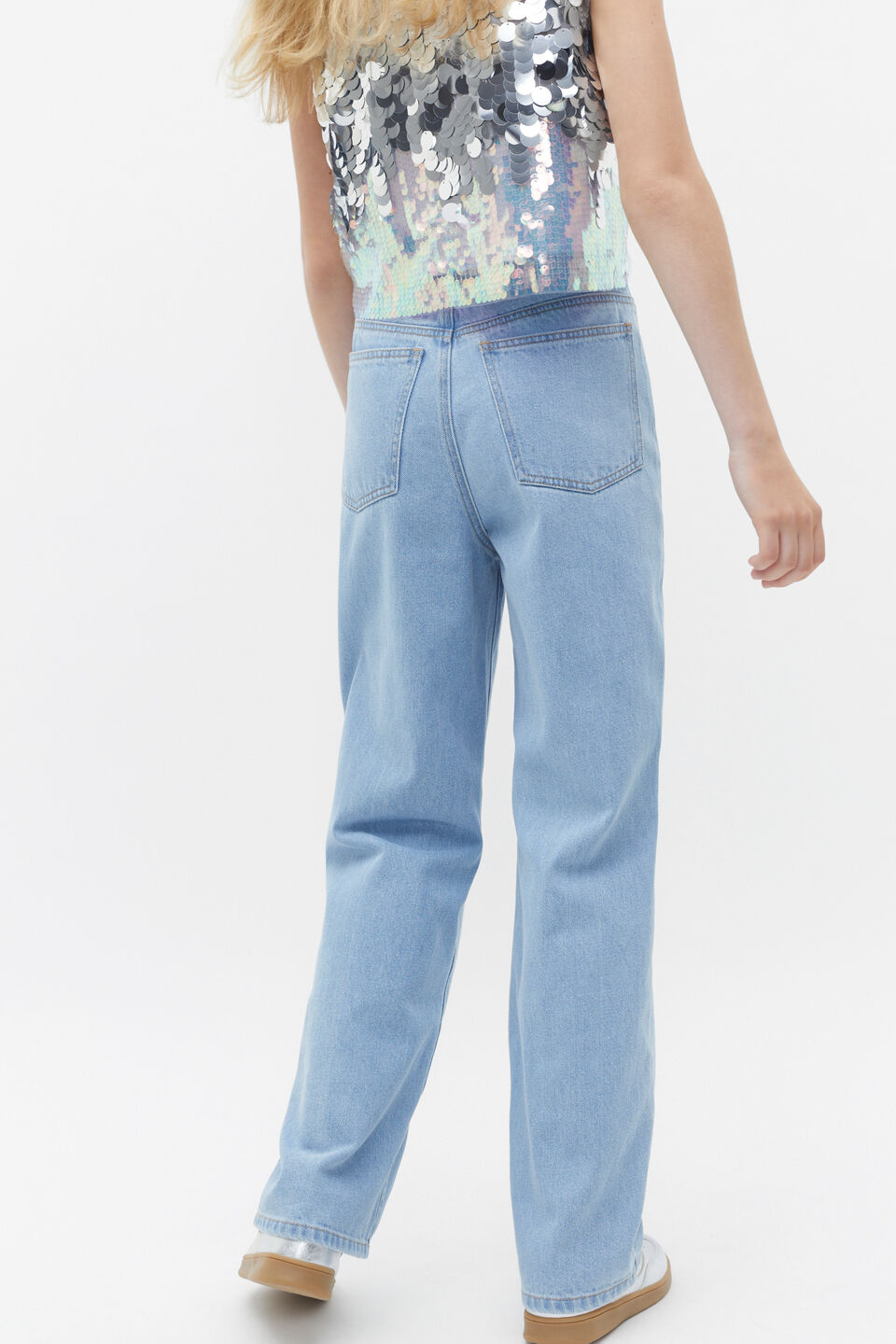 Straight Denim Jean  Washed Blue