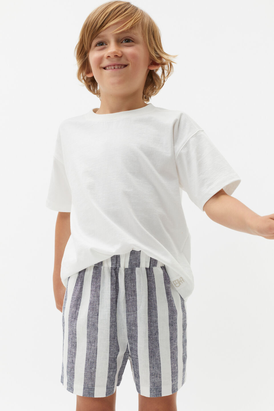 Stripe Short  Midnight Blue