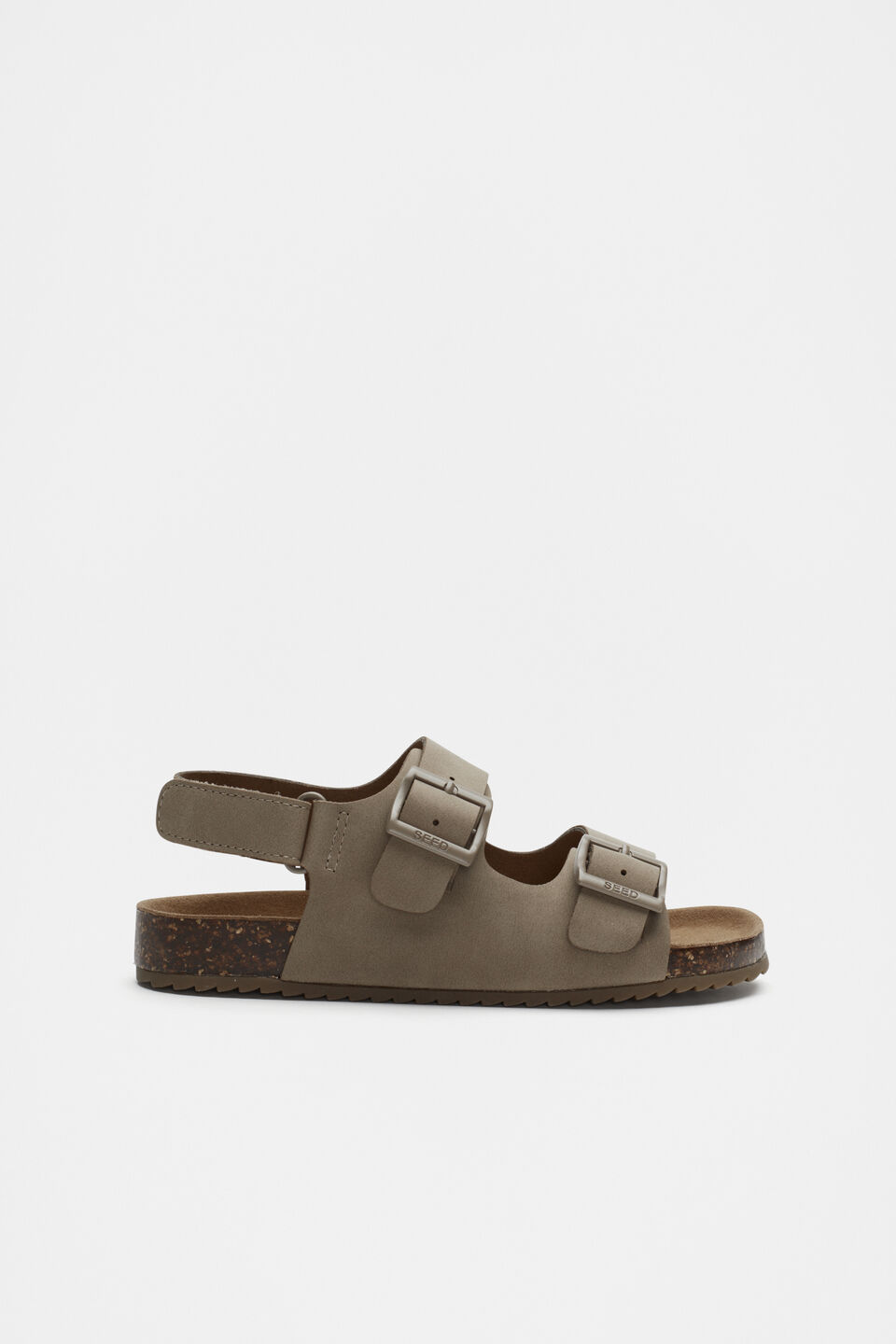 Double Buckle Slide  Taupe