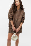 Leather Crescent Crossbody Bag  Cream  hi-res
