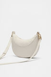 Leather Crescent Crossbody Bag  Cream  hi-res