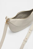 Leather Crescent Crossbody Bag  Cream  hi-res