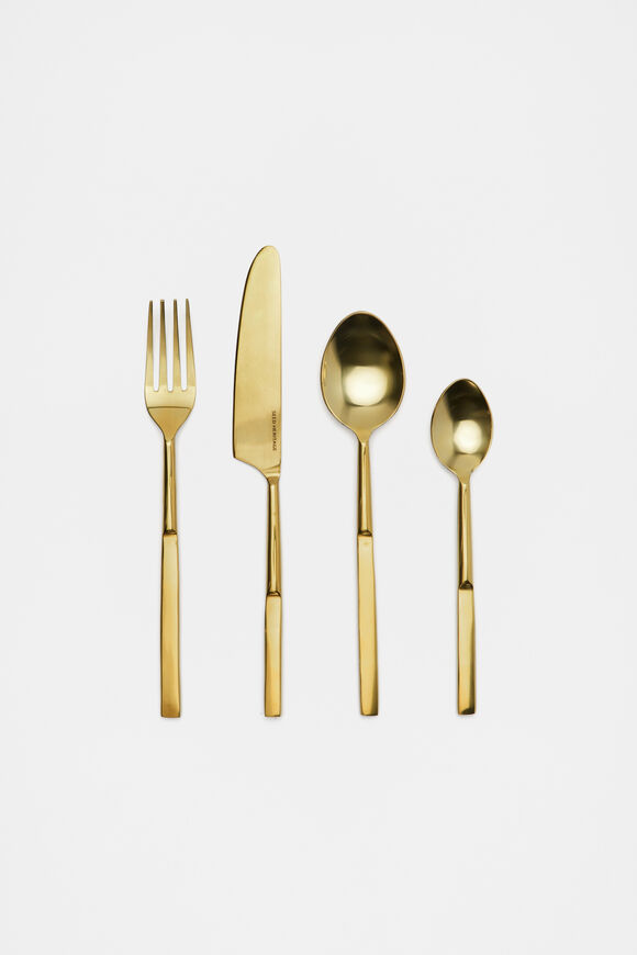 Atlas Cutlery Set of 16  Gold  hi-res