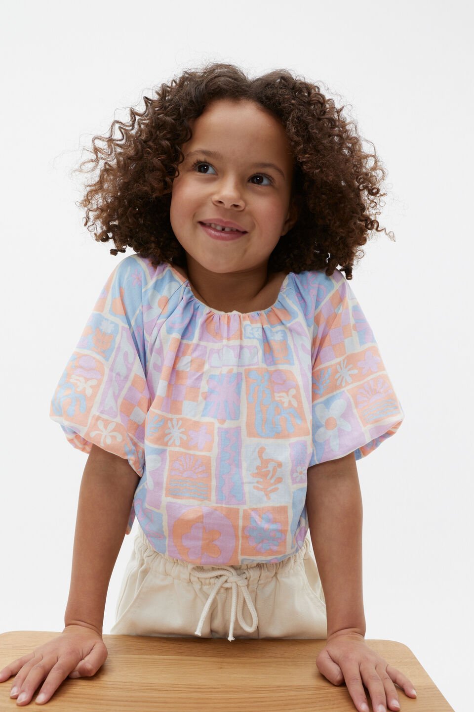 Abstract Print Top  Milk