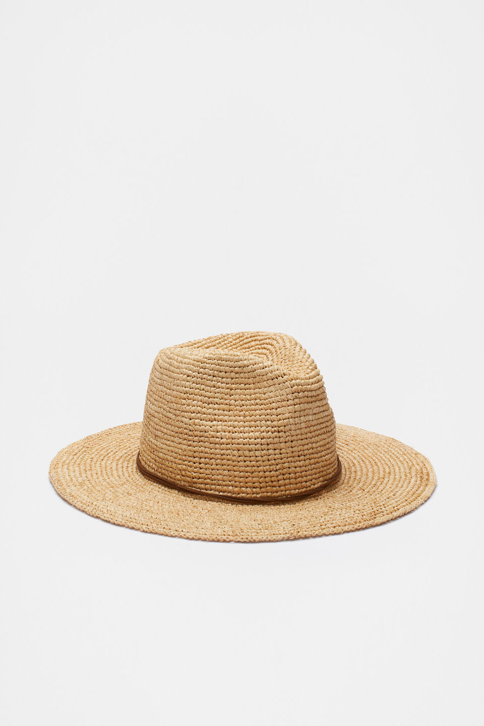 Raffia Fedora  Dark Praline