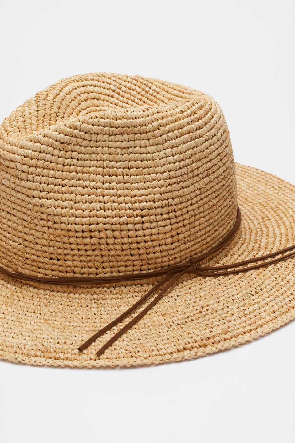 Raffia Fedora  Dark Praline