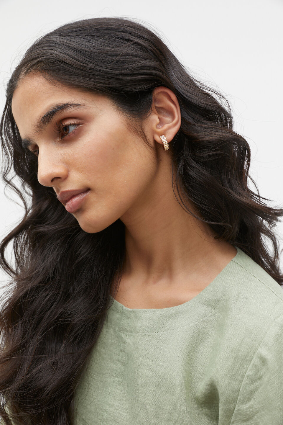 Textured Hoops Ear Pack  Gold