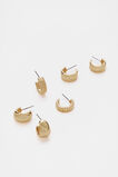 Textured Hoops Ear Pack  Gold  hi-res