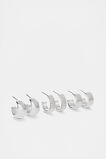 Textured Hoops Ear Pack  Silver  hi-res