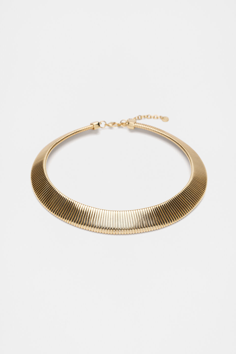Ribbed Chain Necklace  Gold
