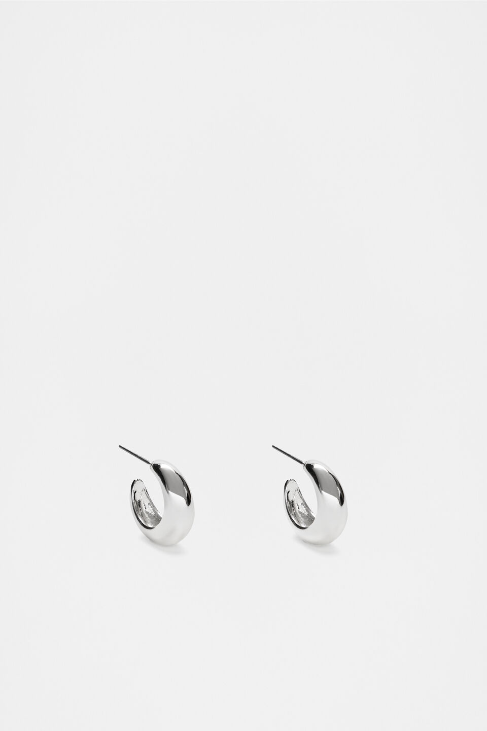Small Curved Hoop  Silver