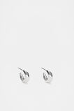 Small Curved Hoop  Silver  hi-res