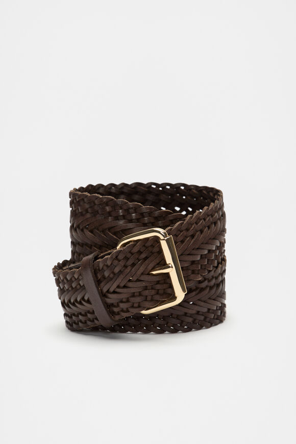 Erin Chevron Weave Belt  Affogato  hi-res