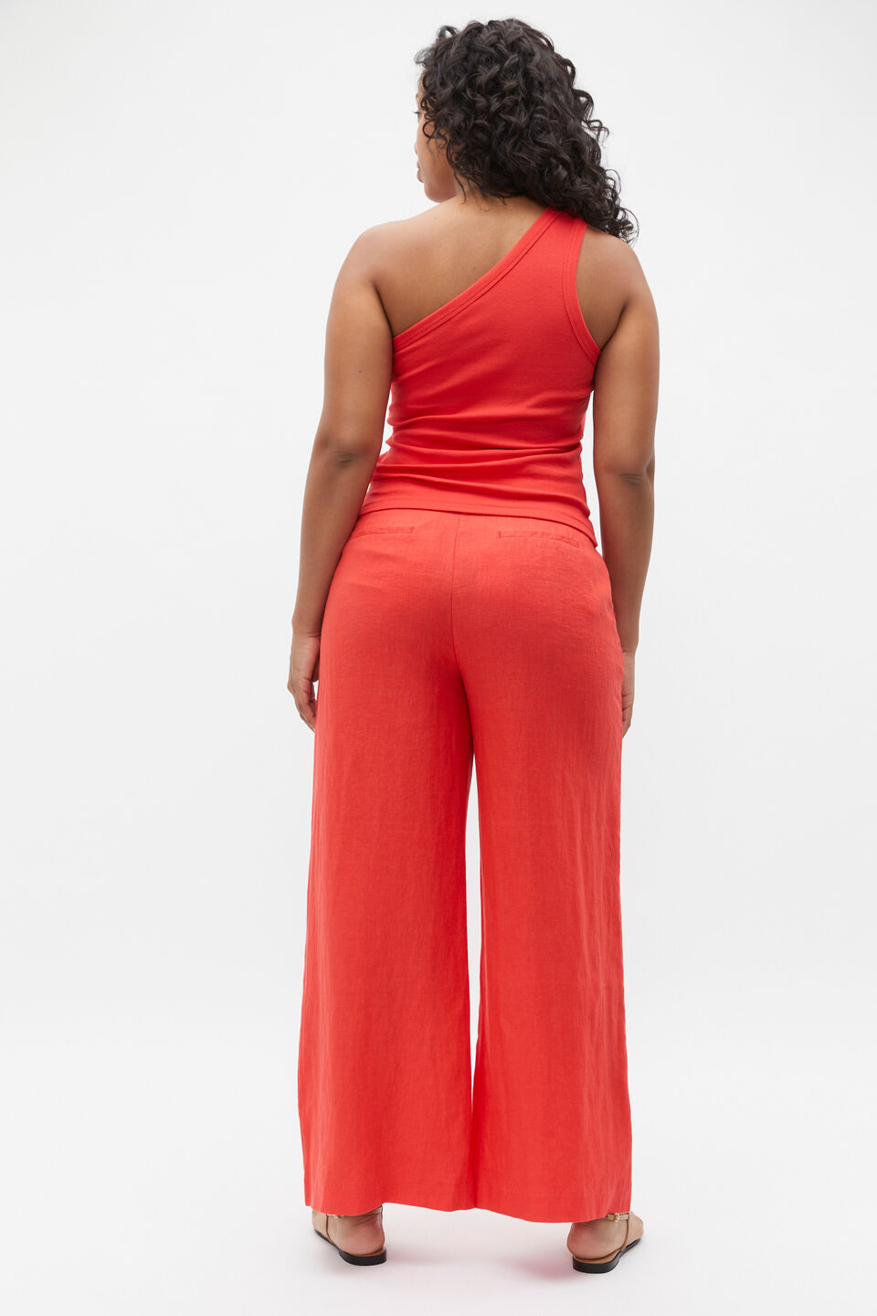 One Shoulder Tank  Strawberry Red