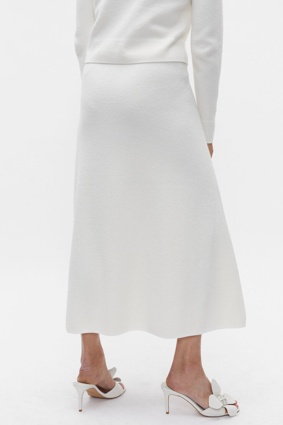 Boucle Knit Swing Skirt  Cloud Cream