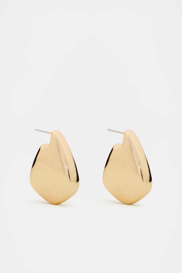 Large Angular Hoop  Gold  hi-res