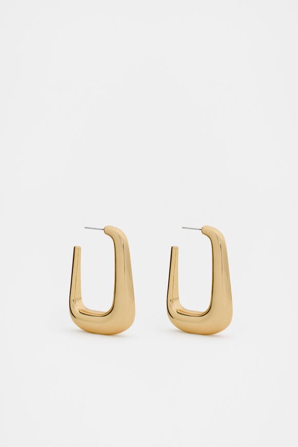 Large Rectangular Hoop  Gold  hi-res