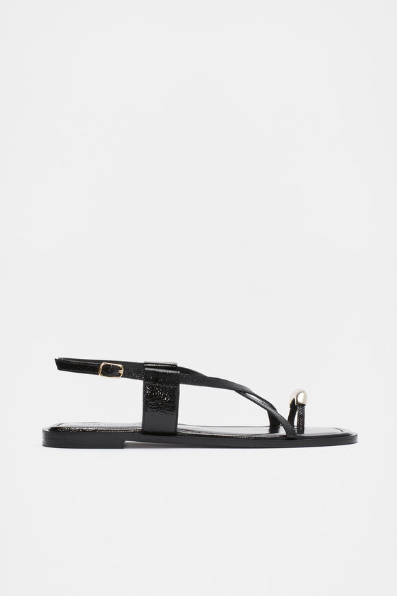 Lucia Toe Ring Sandal  Black Patent  hi-res