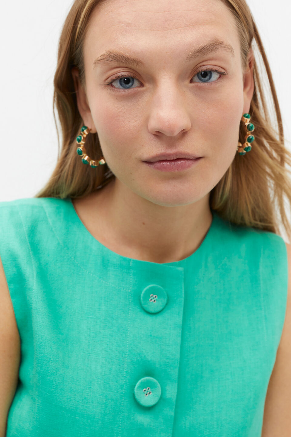 Stone Vintage Hoop  Green