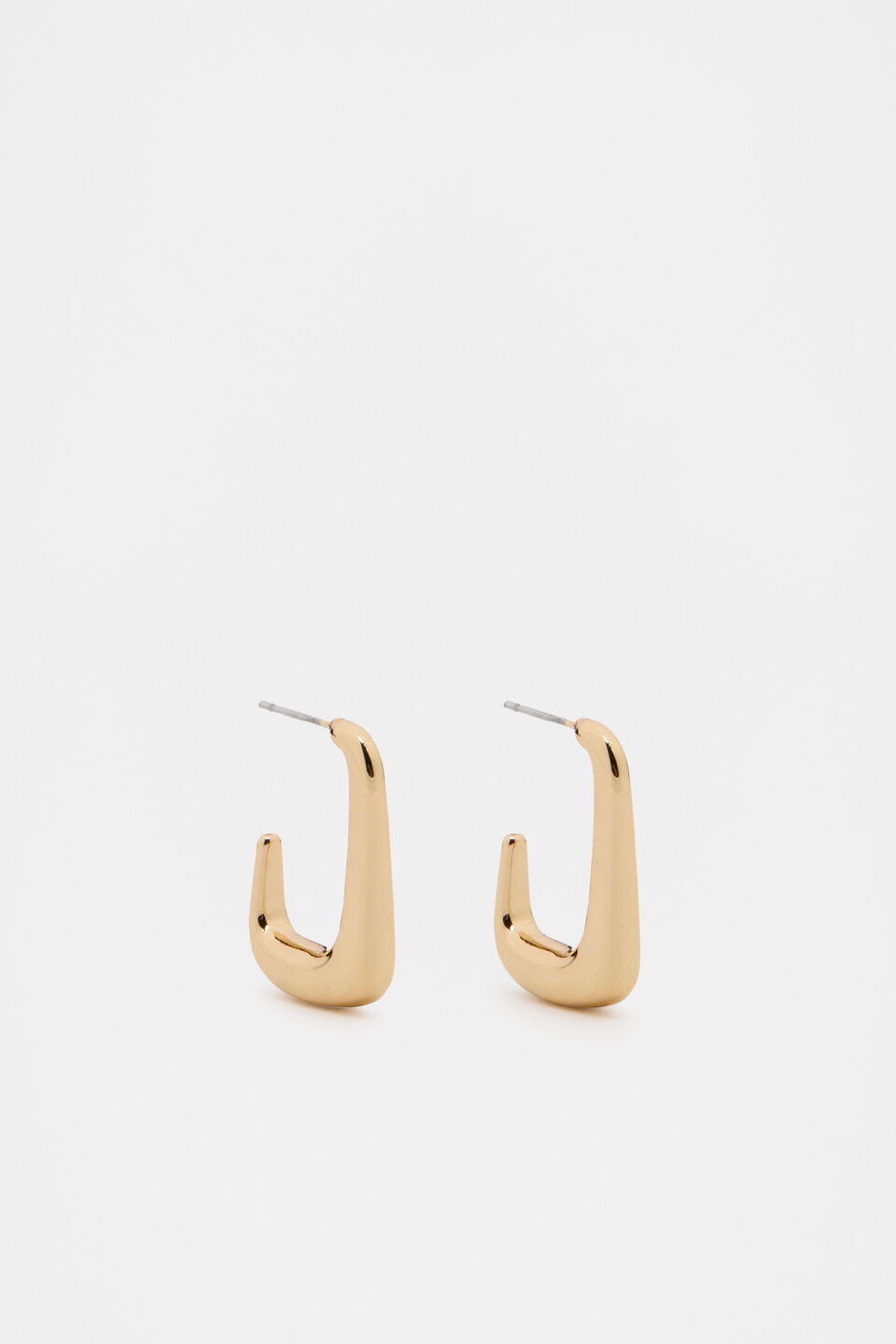 Small Rectangular Hoop  Gold