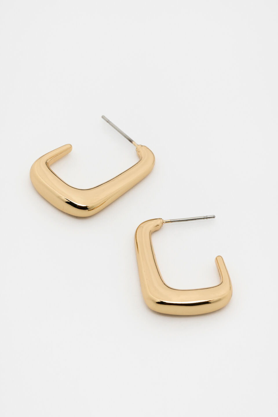 Small Rectangular Hoop  Gold