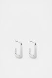 Small Rectangular Hoop  Silver  hi-res