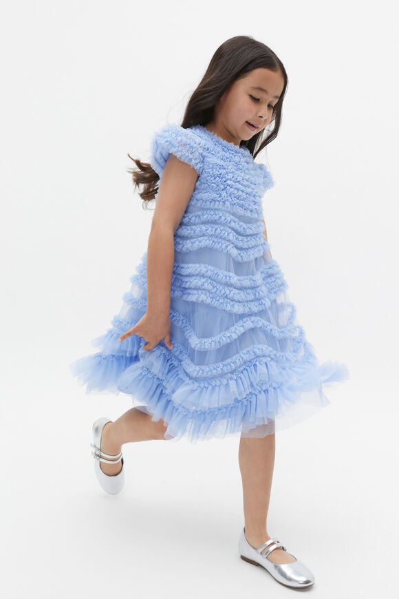 Ruffle Tulle Dress  Powder Blue  hi-res