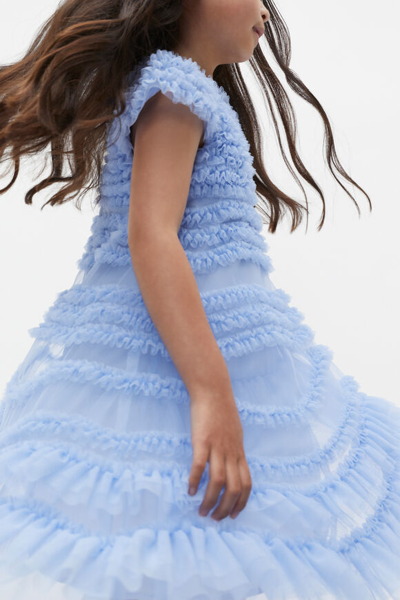 Ruffle Tulle Dress  Powder Blue  hi-res