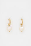 Pearl Hoop Earring  Gold  hi-res