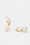 Pearl Hoop Earring  Gold  hi-res