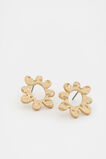Textured Flower Stud  Gold  hi-res