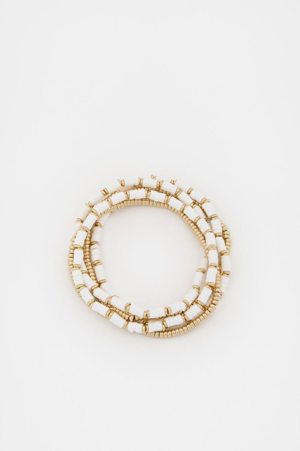 Disc Bead Stretch Bracelet  White