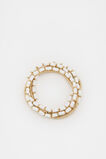 Disc Bead Stretch Bracelet  White  hi-res