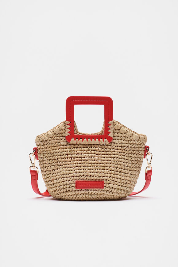 Mini Raffia Crossbody Bag  Strawberry Red  hi-res