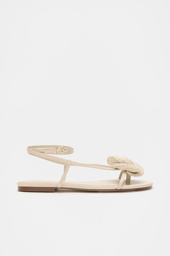 Ava Crochet Flower Sandal  Stone  hi-res