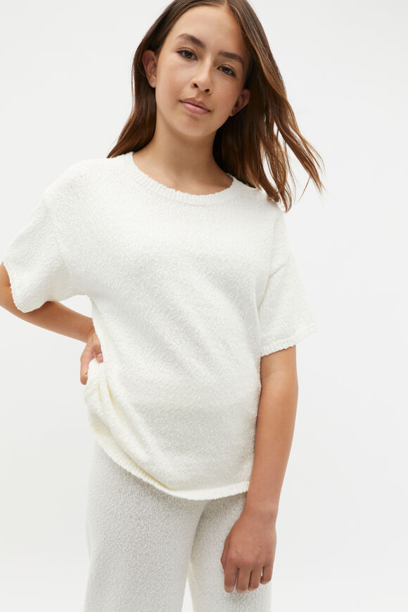 Relaxed Knit Tee  Light Cream  hi-res