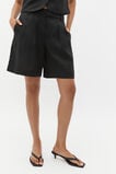 Linen Mid Length Short  Black  hi-res