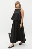 Linen Boat Neck Shell Top  Black  hi-res