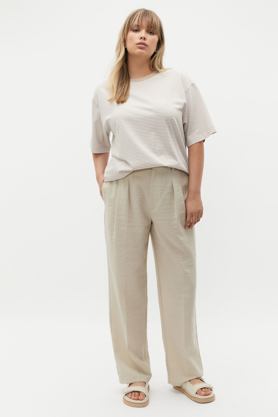 Micro Stripe Tee  Cool Sand Stripe