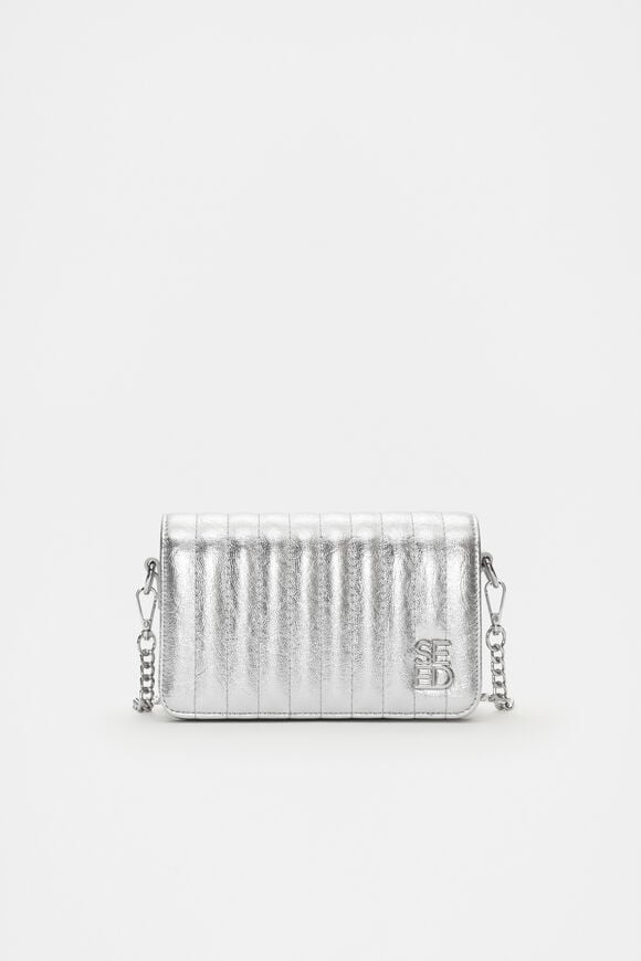 Metallic Clutch Bag  Silver  hi-res