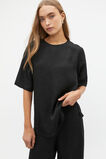 Textured Satin Top  Black  hi-res