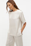 Textured Satin Top  Oat  hi-res